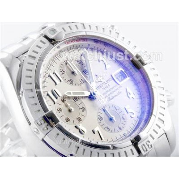 Breitling Chronomat Evolution Chronograph Swiss Valjoux 7750 Movement with White Dial S/S
