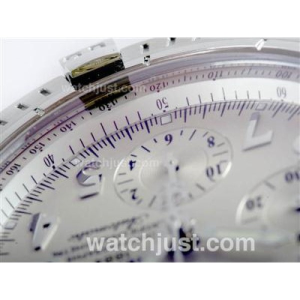 Breitling Chronomat Evolution Chronograph Swiss Valjoux 7750 Movement with White Dial S/S