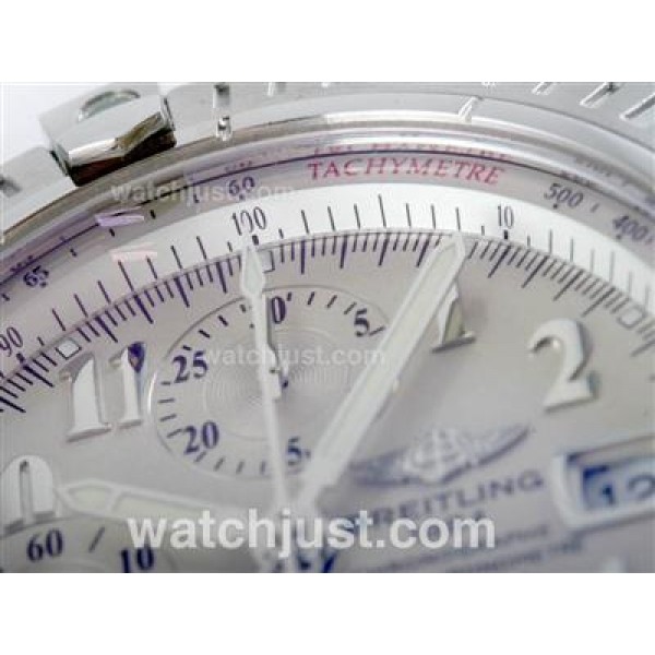 Breitling Chronomat Evolution Chronograph Swiss Valjoux 7750 Movement with White Dial S/S