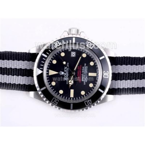 UK Perfect Replica Rolex Sea-Dweller Submariner 2000 Ref.1665 Automatic with Black Dial and Bezel-Nylon Strap Vintage Edition Watches