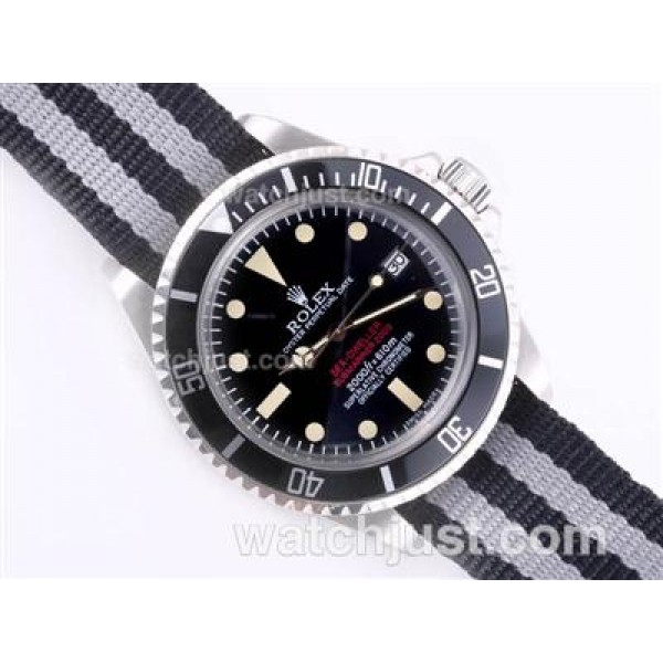 UK Perfect Replica Rolex Sea-Dweller Submariner 2000 Ref.1665 Automatic with Black Dial and Bezel-Nylon Strap Vintage Edition Watches
