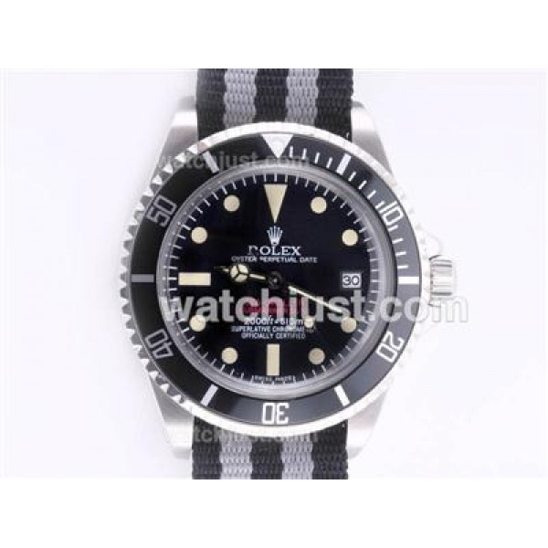 UK Perfect Replica Rolex Sea-Dweller Submariner 2000 Ref.1665 Automatic with Black Dial and Bezel-Nylon Strap Vintage Edition Watches