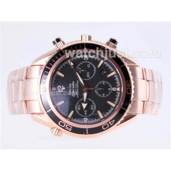 AAA Quality Omega Seamaster Planet Ocean Replica Watches With Black Dials For Men