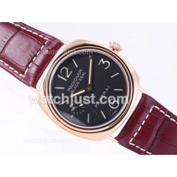 Panerai Radiomir Black Seal With Swiss ETA Unitas 6497 Swan Neck Movement-18K Rose Gold Case