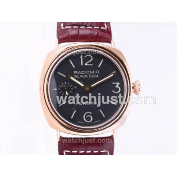 Panerai Radiomir Black Seal With Swiss ETA Unitas 6497 Swan Neck Movement-18K Rose Gold Case