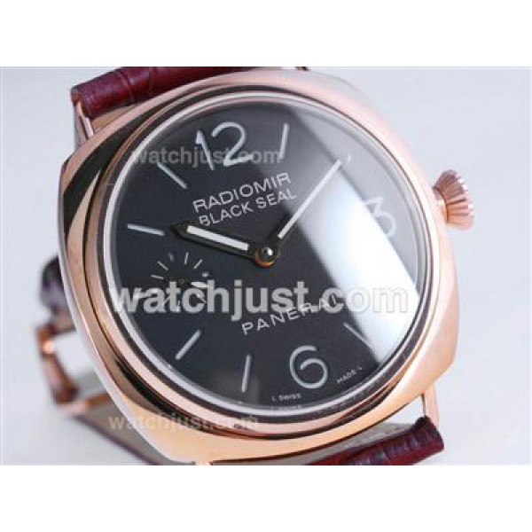 Panerai Radiomir Black Seal With Swiss ETA Unitas 6497 Swan Neck Movement-18K Rose Gold Case
