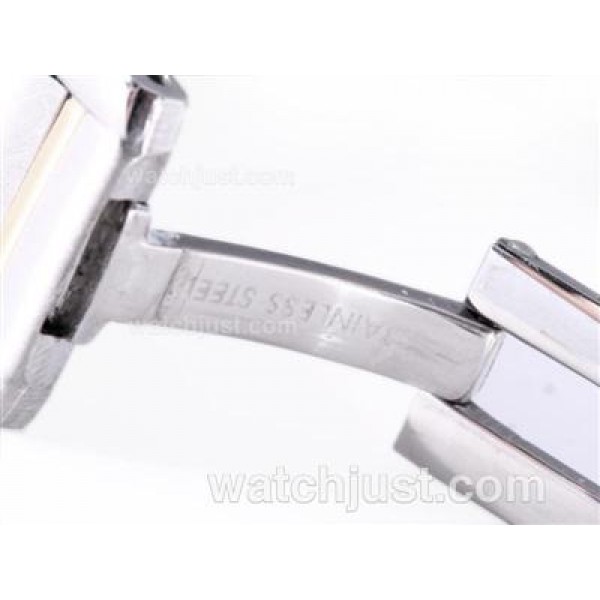 Cartier Tank Two Tone with White Dial-Lady Size