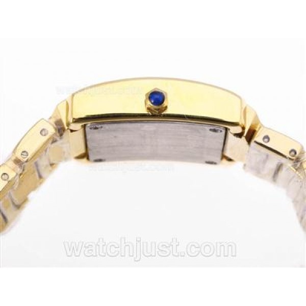 Cartier Tank Full Gold with Diamond Dial and Bezel
