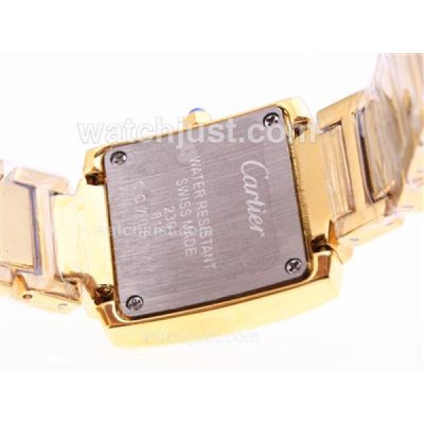 Cartier Tank Full Gold with Diamond Dial and Bezel