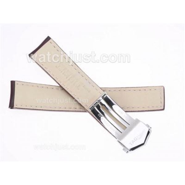 Tag Heuer Brown Leather Strap with Deployment Buckle For 7750 Version