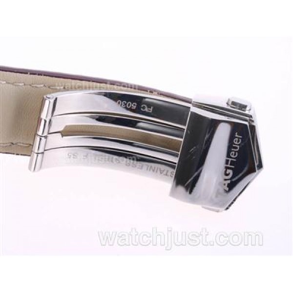 Tag Heuer Brown Leather Strap with Deployment Buckle For 7750 Version