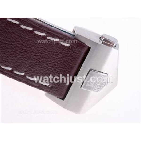 Tag Heuer Brown Leather Strap with Deployment Buckle For 7750 Version