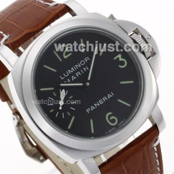 Panerai Luminor Marina PAM 111 Unitas 6497 Swan Neck Movement with Black Dial