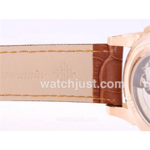Patek Philippe Perpetual Calendar Chrono Automatic Rose Gold Case CZ Diamond Bezel with Champagne Dial