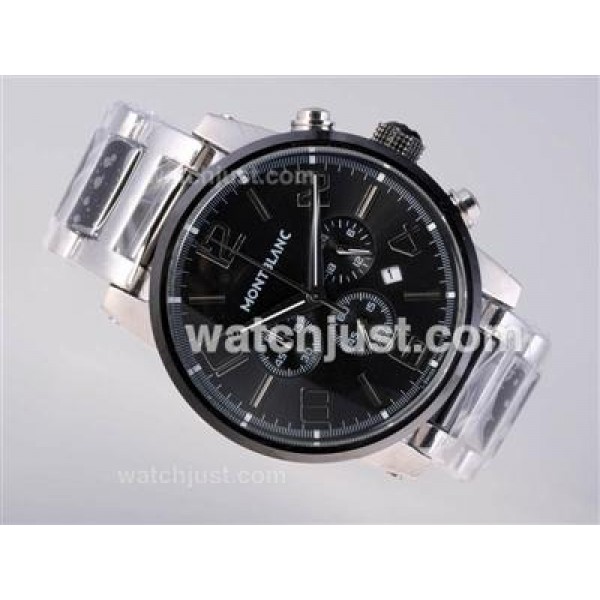 Montblanc Time Walker Working Chronograph with Black Dial-Authentic Ceramic Bezel