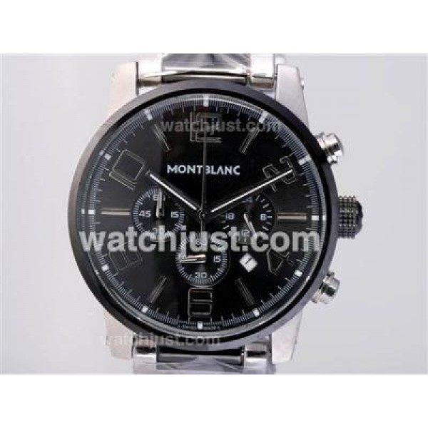 Montblanc Time Walker Working Chronograph with Black Dial-Authentic Ceramic Bezel