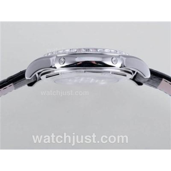 Patek Philippe Perpetual Calendar Automatic CZ Diamond Bezel with Black Dial
