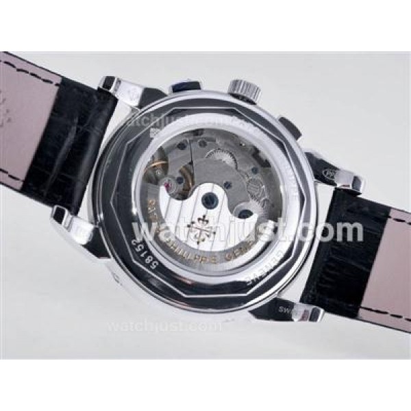 Patek Philippe Perpetual Calendar Automatic CZ Diamond Bezel with Black Dial