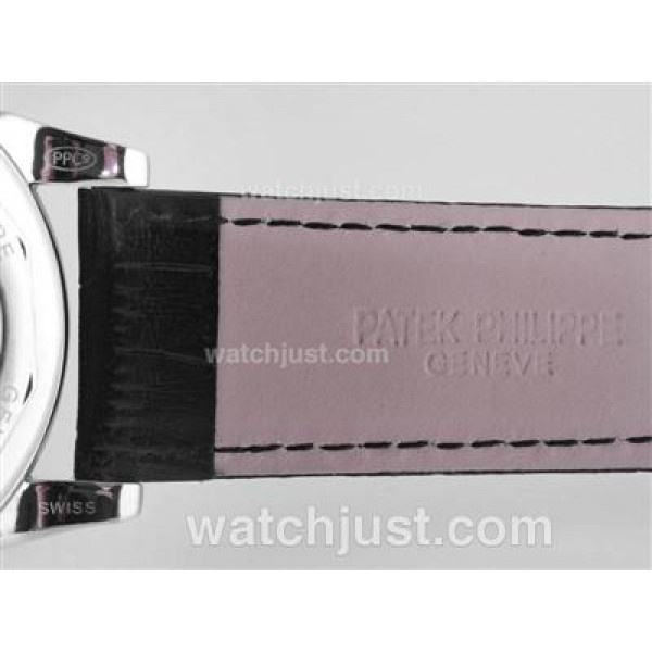 Patek Philippe Perpetual Calendar Automatic CZ Diamond Bezel with Black Dial