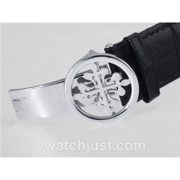Patek Philippe Perpetual Calendar Automatic CZ Diamond Bezel with Black Dial