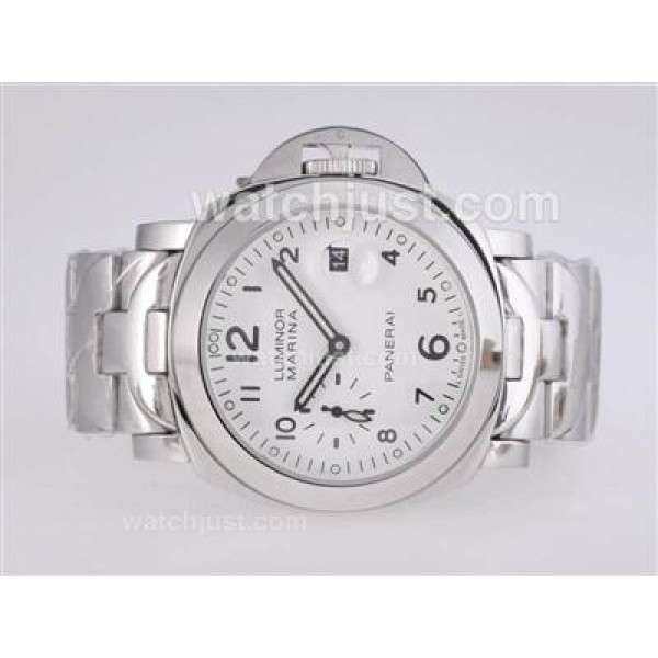 Panerai Luminor Marina Swiss Valjoux 7750 Movement with White Dial S/S