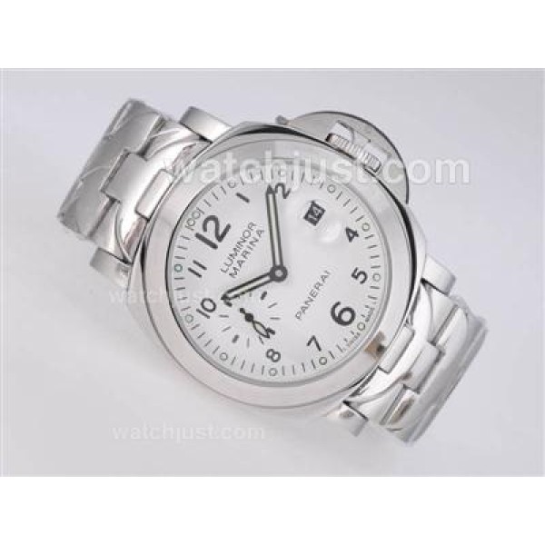 Panerai Luminor Marina Swiss Valjoux 7750 Movement with White Dial S/S