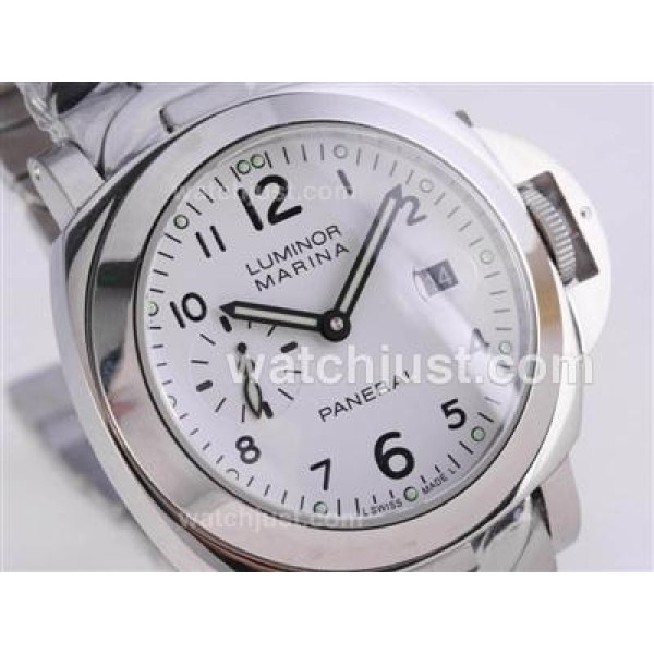 Panerai Luminor Marina Swiss Valjoux 7750 Movement with White Dial S/S