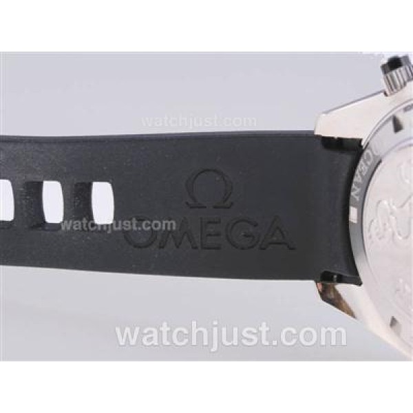 Omega Seamaster Planet Ocean Working Chronograph with Orange Marking-Same Chassis As 7750 Version-Rubber Strap