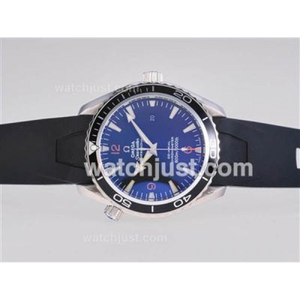 Omega Seamaster Planet Ocean with Orange Marking-Same Chassis As ETA Version-Rubber Strap