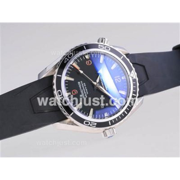Omega Seamaster Planet Ocean with Orange Marking-Same Chassis As ETA Version-Rubber Strap