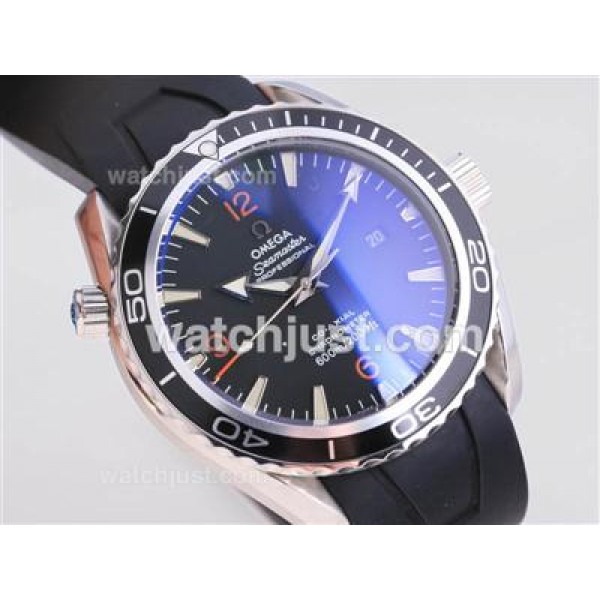 Omega Seamaster Planet Ocean with Orange Marking-Same Chassis As ETA Version-Rubber Strap