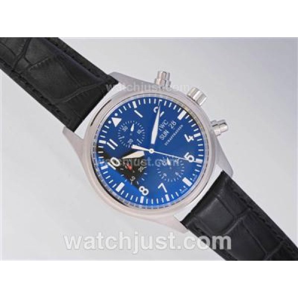 IWC Fliegeruhr Chronograph With Swiss Valjoux 7750 Movement-AR Coating