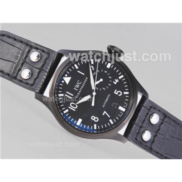 IWC Big Pilot 7 Days Working Power Reserve Automatic PVD Case with Black Dial-21,600bph