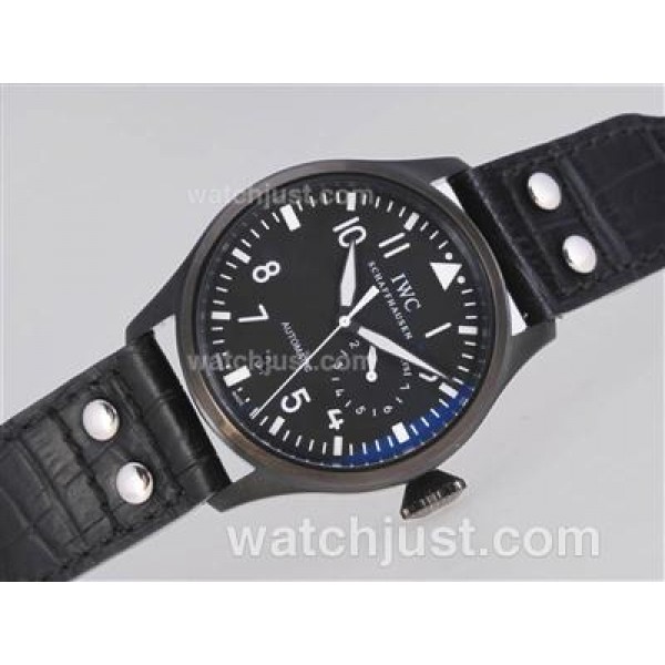 IWC Big Pilot 7 Days Working Power Reserve Automatic PVD Case with Black Dial-21,600bph