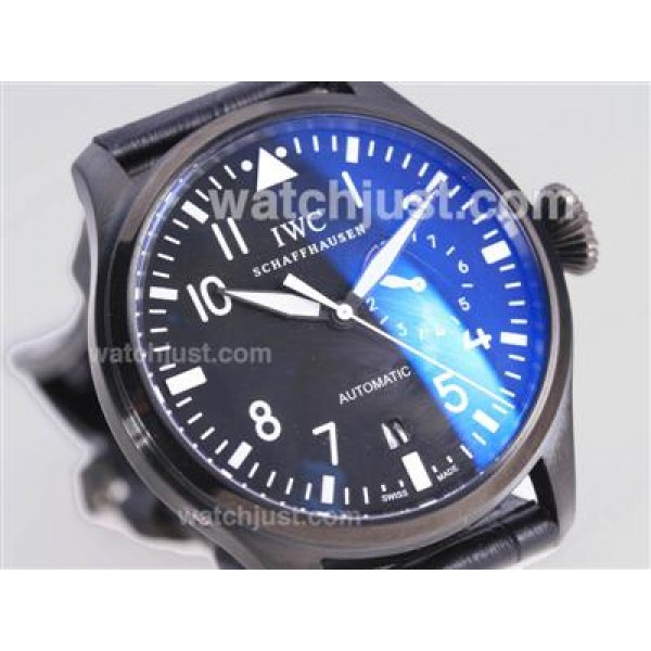 IWC Big Pilot 7 Days Working Power Reserve Automatic PVD Case with Black Dial-21,600bph