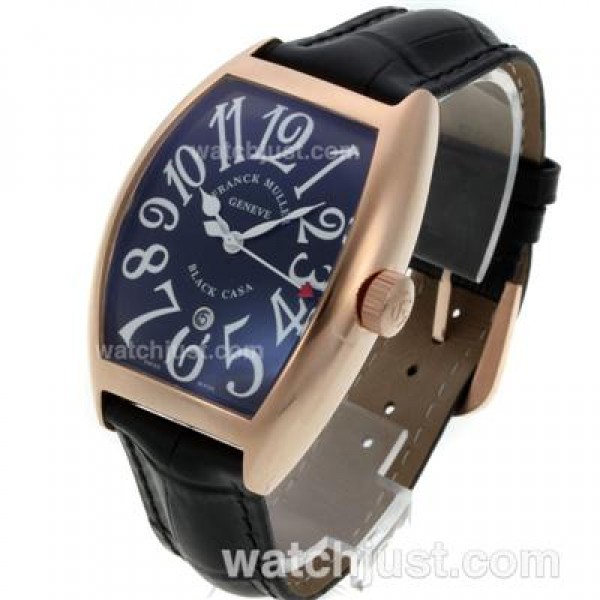 Franck Muller Casablanca Automatic Rose Gold Case with Black Dial-Jumbo Version