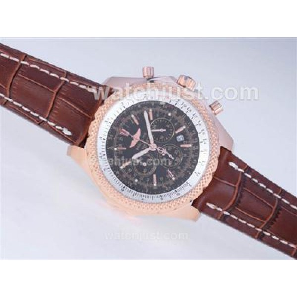 Breitling for Bentley Motors Working Chronograph Rose Gold Case with Black Dial
