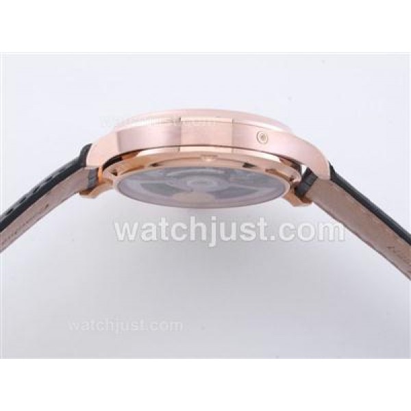 IWC Portugese 7 Days Working Power Reserve Rose Gold Case With Blue Marking-21600bph