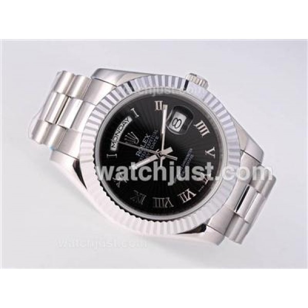AAA Quality Rolex Day-Date II Replica Watches With Black Dials For Sale