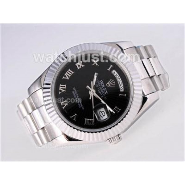 AAA Quality Rolex Day-Date II Replica Watches With Black Dials For Sale