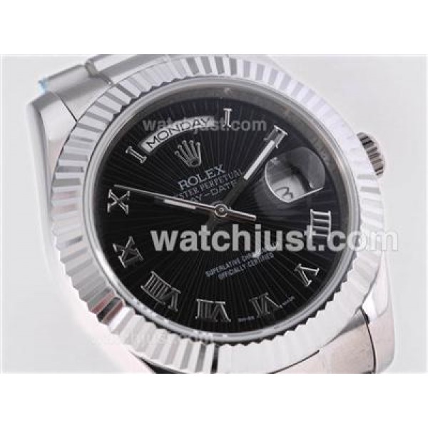 AAA Quality Rolex Day-Date II Replica Watches With Black Dials For Sale