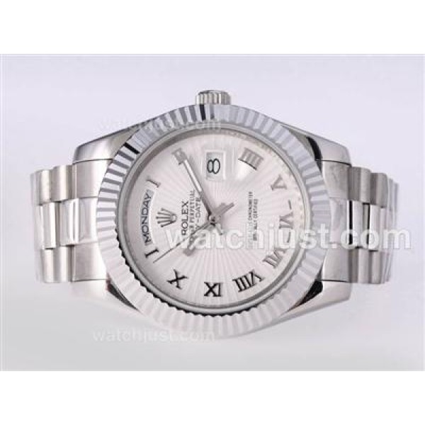 Best Quality 41 MM Rolex Day-Date II Fake Watches With White Dials For Sale