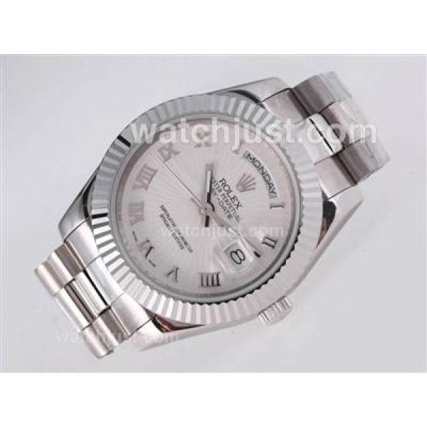 Best Quality 41 MM Rolex Day-Date II Fake Watches With White Dials For Sale