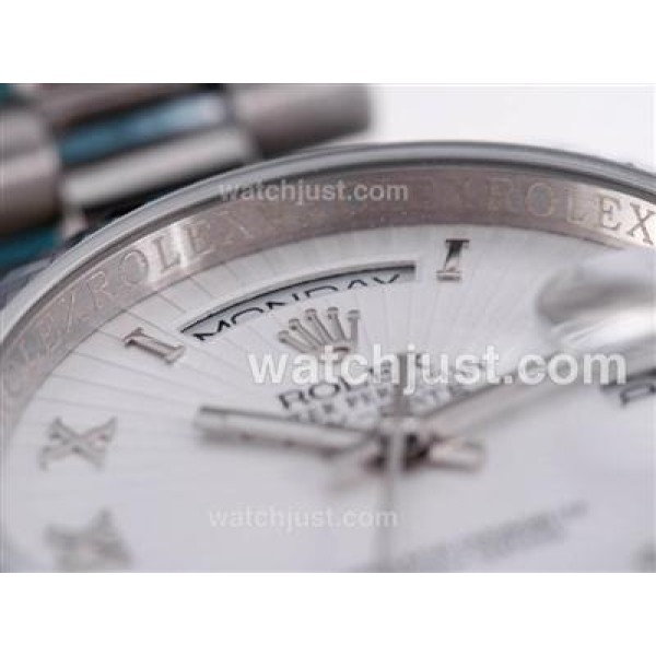 Best Quality 41 MM Rolex Day-Date II Fake Watches With White Dials For Sale