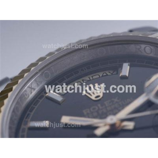 High Quality Rolex Day-Date II Fake Watches With Black Dials Online