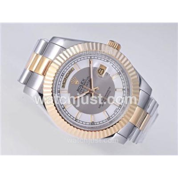 41 MM Best 1:1 Rolex Day-Date II Replica Watches With White & Gray Dials Online