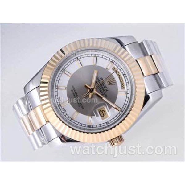 41 MM Best 1:1 Rolex Day-Date II Replica Watches With White & Gray Dials Online