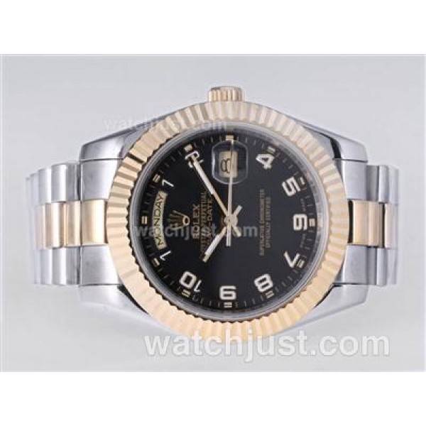 Best Quality 41 MM Rolex Day-Date II Replica Watches With Black Dials For Men