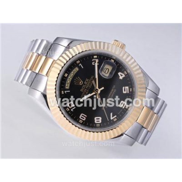 Best Quality 41 MM Rolex Day-Date II Replica Watches With Black Dials For Men