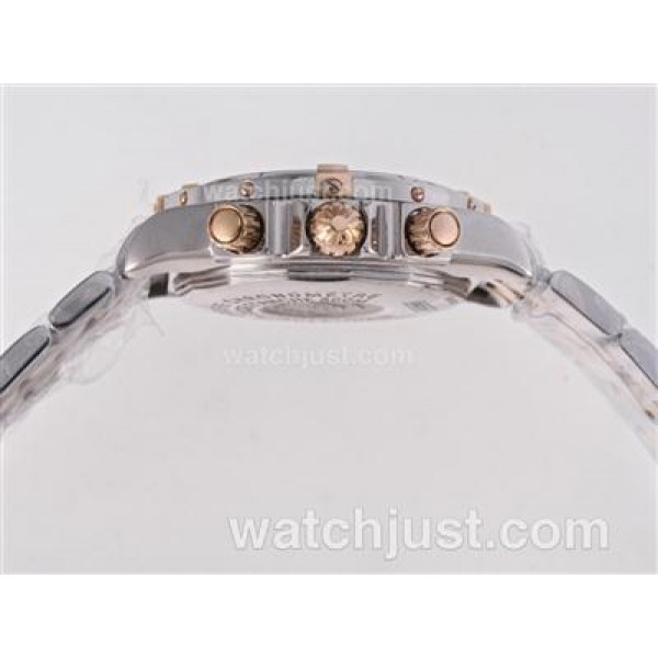 Breitling Chronomat Evolution Chrono Swiss Valjoux 7750 Movement Two Tone with Roman Marking-Blue Dial